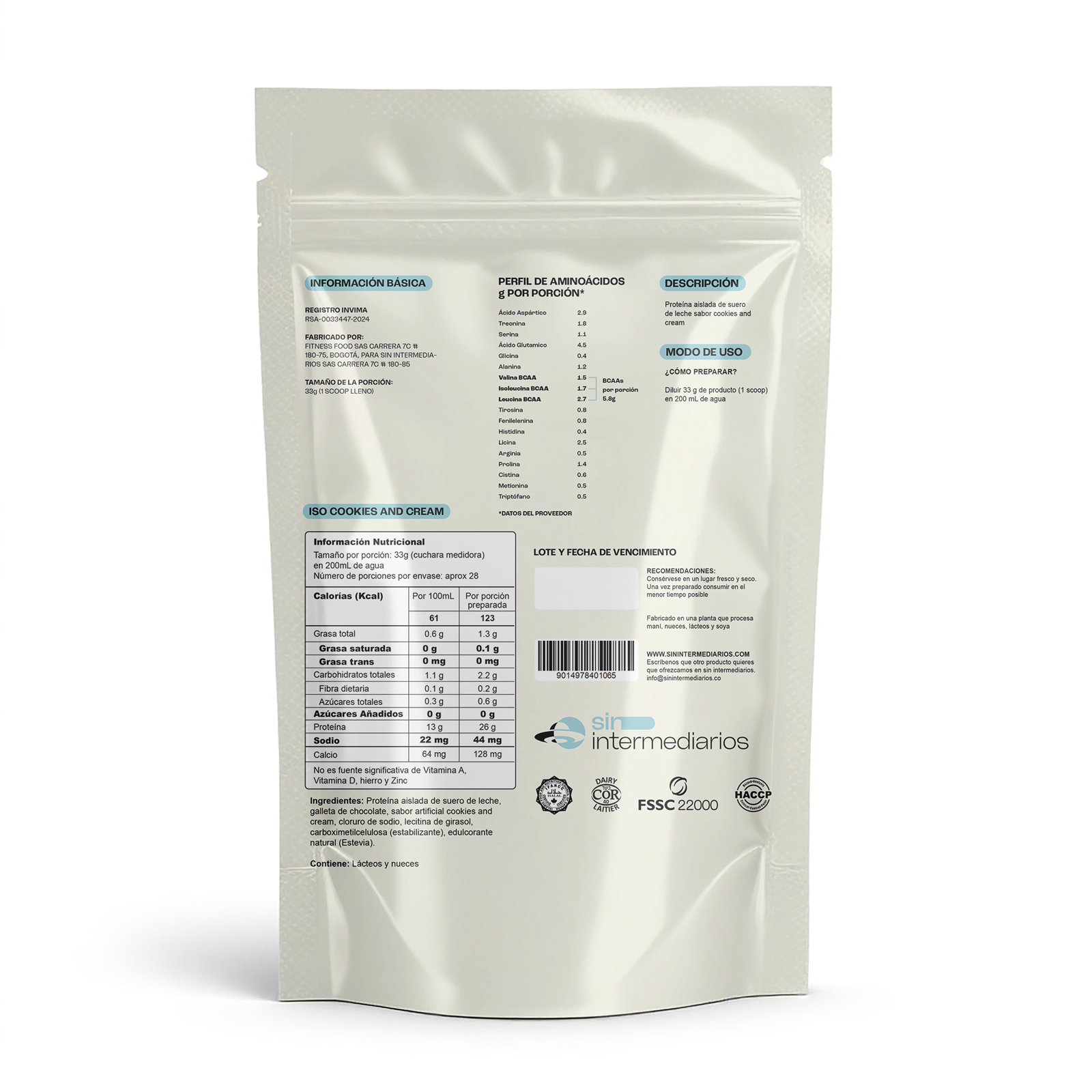 Proteína Aislada ISO - Cookies & Cream