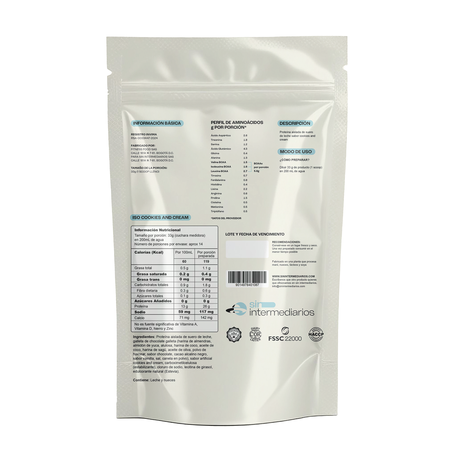 Proteína Aislada ISO - Cookies & Cream