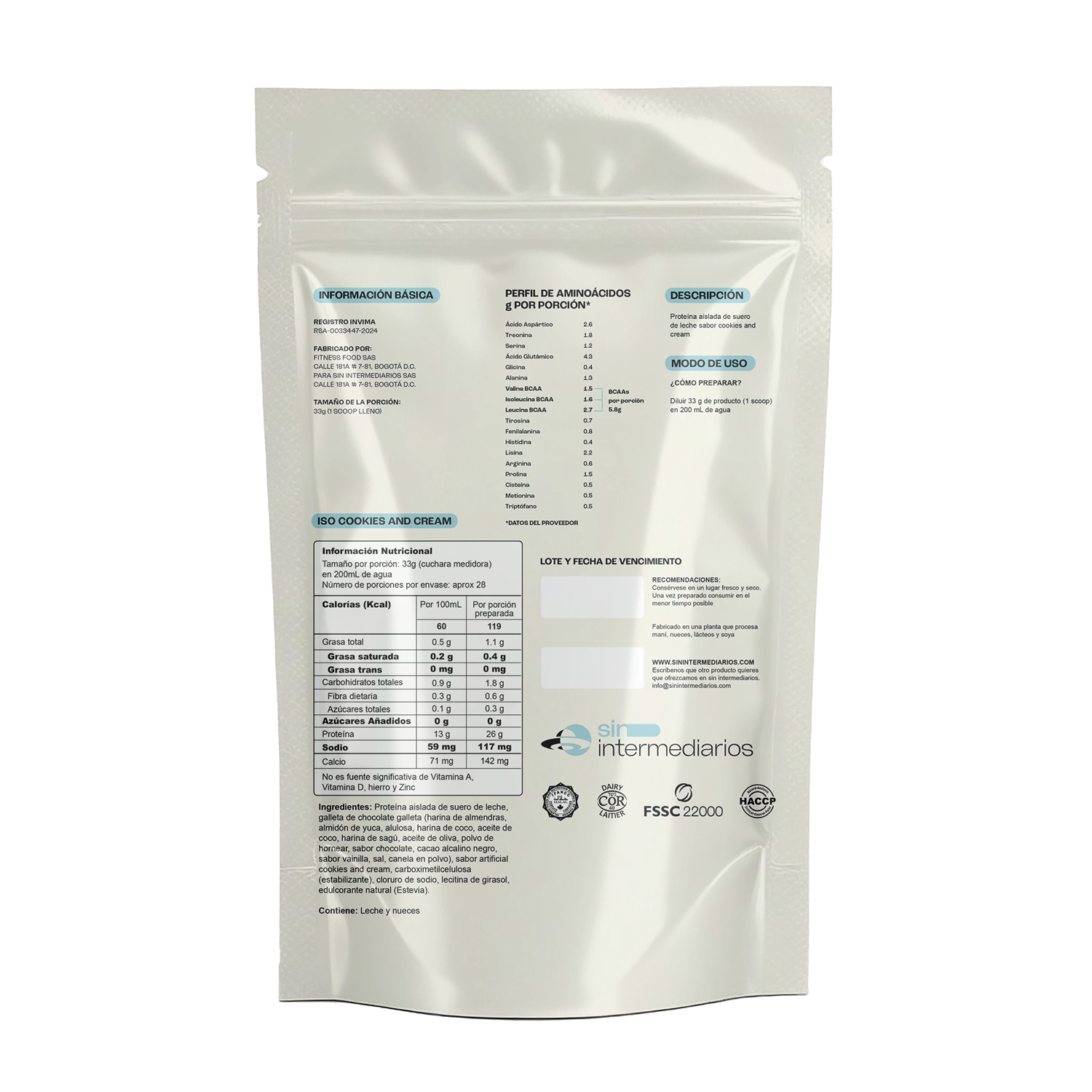 Proteína Aislada ISO - Cookies & Cream