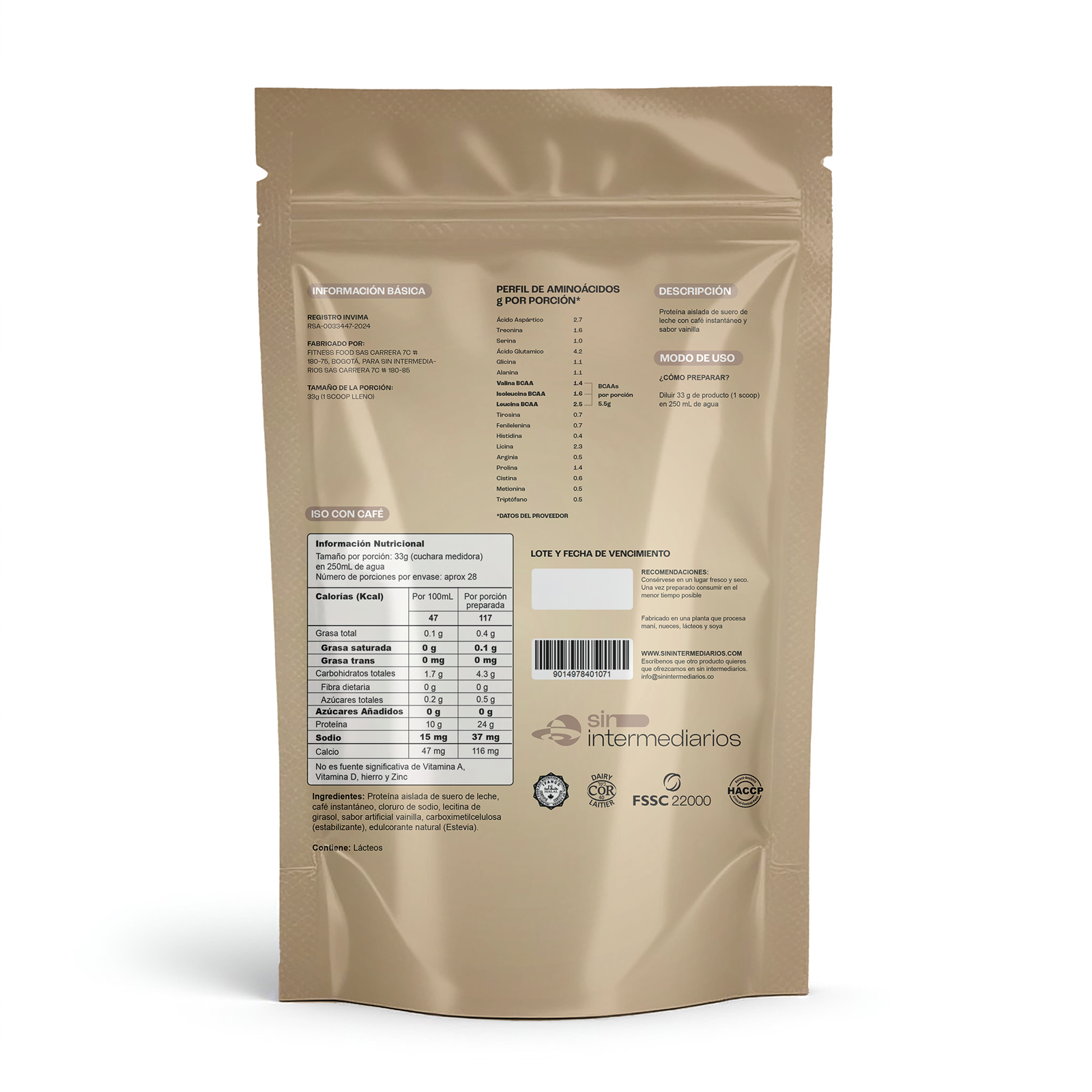 Proteína Aislada ISO - Café