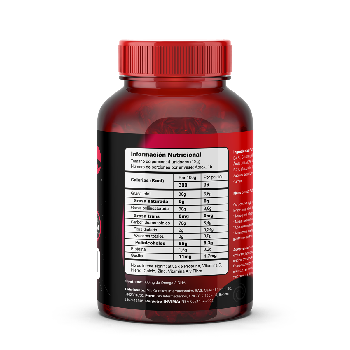 Gomas con Omega 3 DHA y Prebióticos