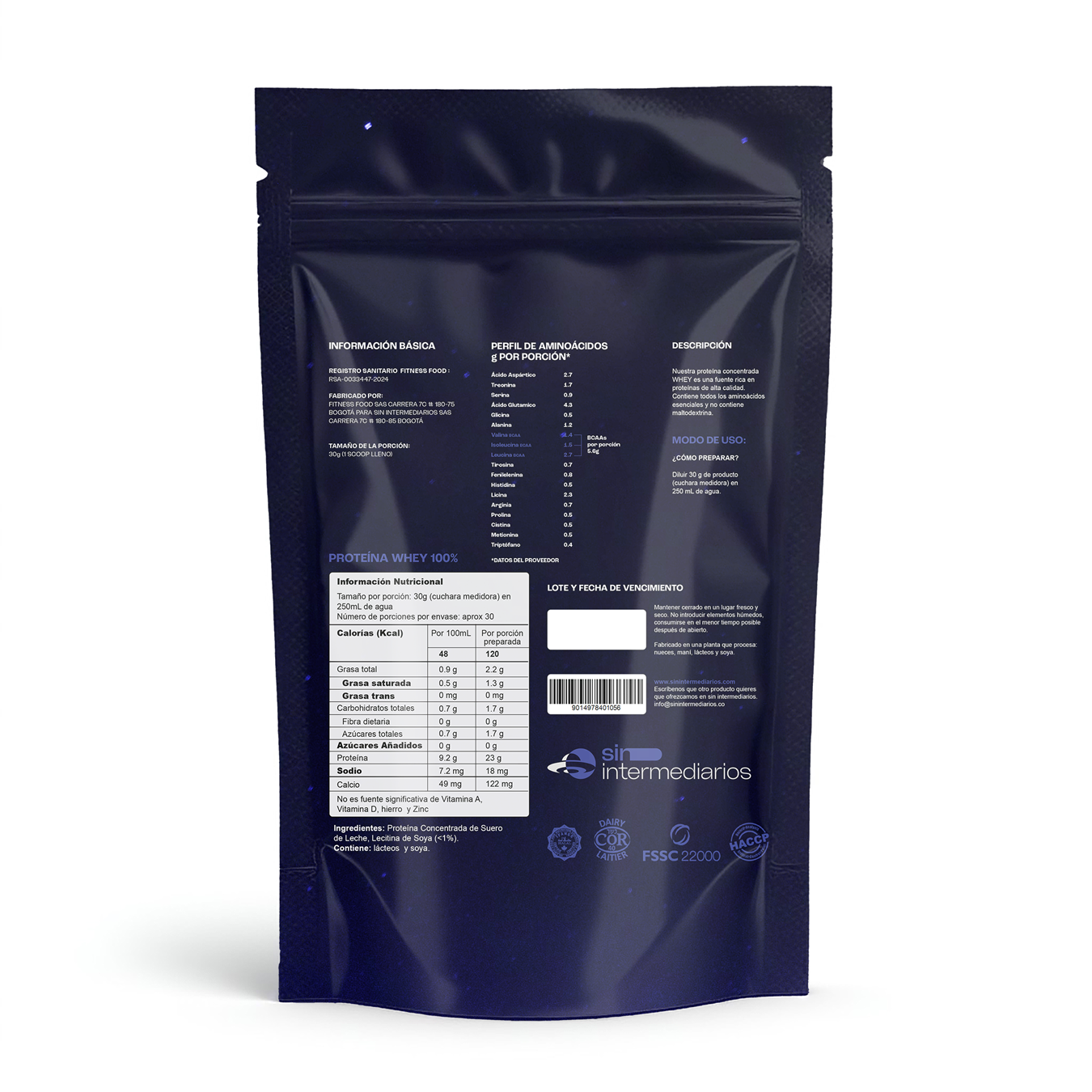 Proteína Whey - Sin Sabor