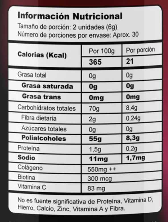 Gomas con Colageno + Biotina + Vitamina C