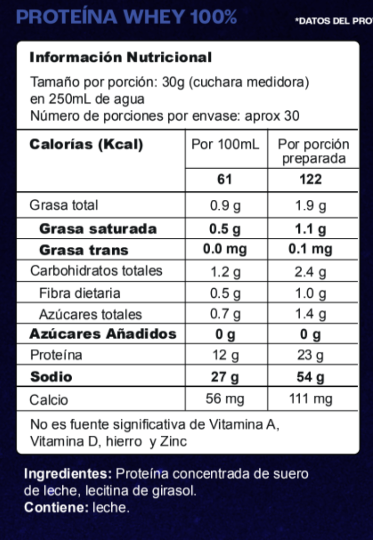 Proteína Whey - Sin Sabor