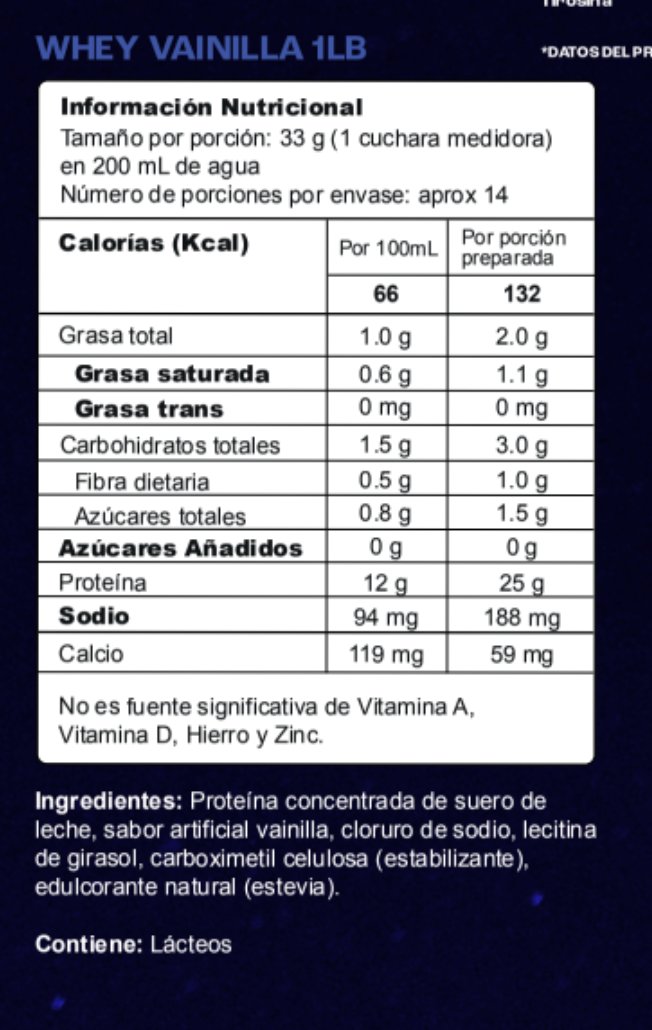 Proteína Whey - Vainilla