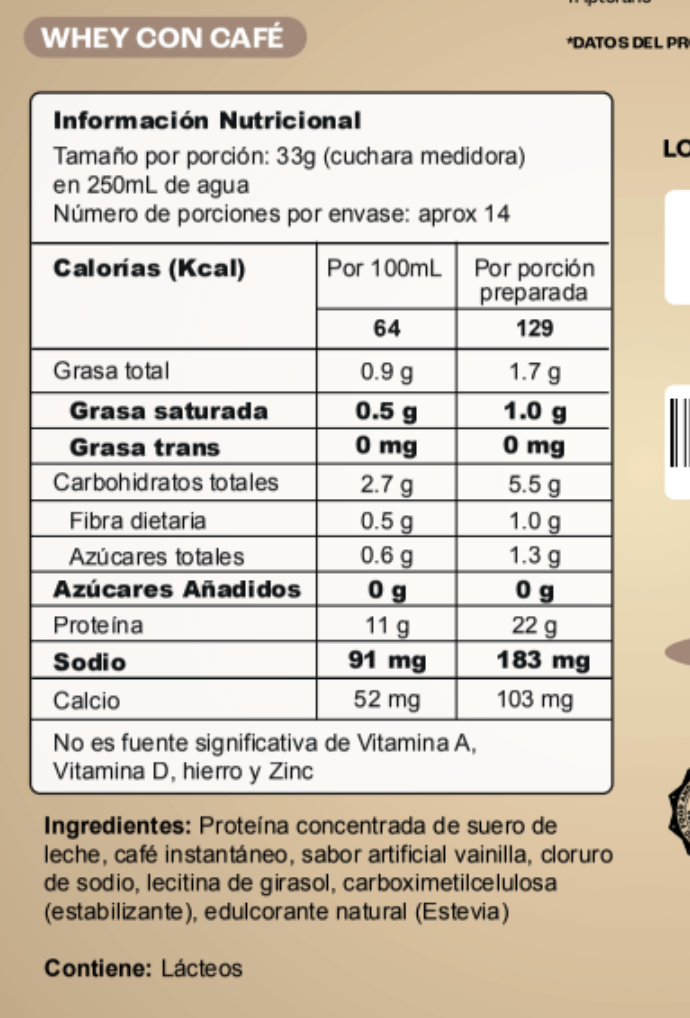 Proteína Whey -Café