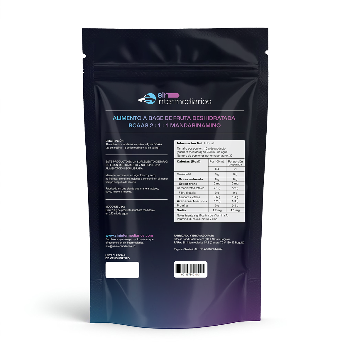 BCAAs sabor Limón - Mandarina (2:1:1)